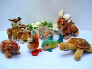 Lot of 8 STEIFF FIELD & FORREST ANIMALS, 10 18 cm 2x with IDs