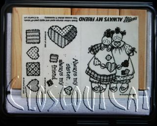 Stampin Up Always My Friend Stamps Set 1993 Very RARE Patchwork Rag