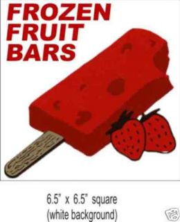 Frozen Fruit Bars Ice Cream Concession Decal 6 5