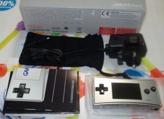 Brand New Nintendo Game Boy Micro Silver Handheld Console 1 bag 3 GBA