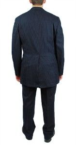  Suit Blazer Vest Pants 40L 35x32 Gangster Costume Blue