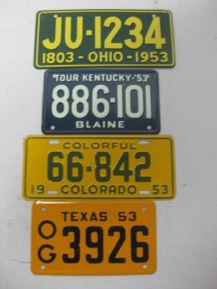 14 Vintage 1953 Bicycle License Plates New General Mills