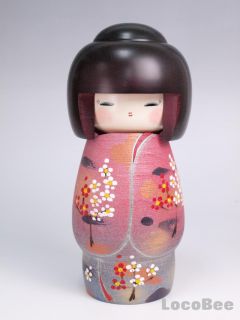 Japanese Wooden Kokeshi Doll Kimono by Fujikawa Dolls
