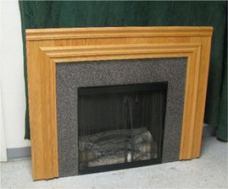 24x24x11 Natural Gas Fireplace with Oak Frame Mantel