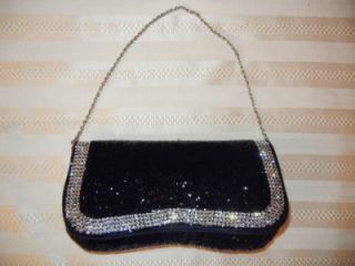 franchi baquette sequin crystal evening bag nwt $ 185