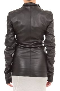 Gareth Pugh New Woman Leather Jacket PG6276 L Black Size 46 ITA Made