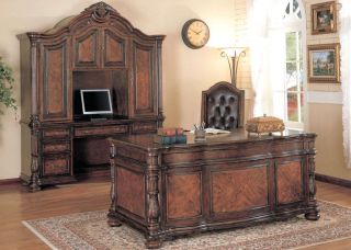 Executive Desk Two Tone Solid Wood Office Furniture New
