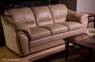  EDITIONS TAUPE BUTTER SOFT LEATHER SOFA / COUCH ~ FURNITURELAND SOUTH
