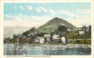 West Virginia gauley Bridge Sugar Loaf Mountain Curt Teich Postcard