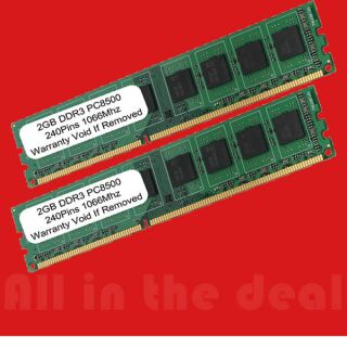 DDR3 1066 PC3 8500 1066MHz 4GB 2x2GB Memory Kit