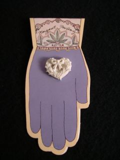 Margaret Furlong Bisque Porcelain 1986 Heart Flower Pin