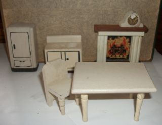 Piece Art Deco Wooden Dollhouse Furniture Set 1930