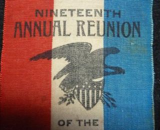 Civil War Veteran Reunion Ribbon   Illinois 1903   