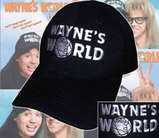  Adjustable Hat Waynes Stock Garth Wayne Campbell Black Cap