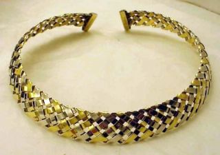 Gabriel Ofiesh Fused Sterling 18K Gold 5 Weave Choker Necklace