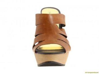 Gabriella Rocha Noella Sz 7 5 Cut Out Platforms Mules Tan Shoes New