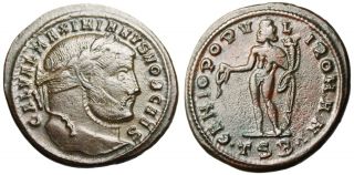 Galerius AE Follis Genius of The Romans Thessalonica RIC 22b