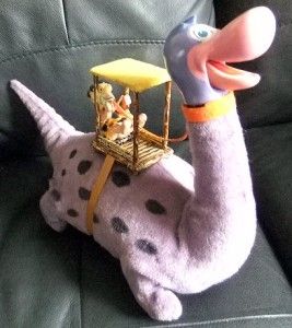 RARE Vintage Tinplate Fred Flintstone on Dino Battery Toy Marx Japan