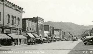 Gate City VA Street Vue Movie Theatre Postcard Print