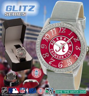 Game Time Glitz Series Team Logo Watch Patent Leather Strap Gift Box