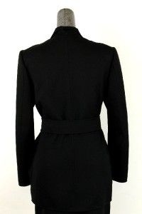 Womens Black Geoffrey Beene 2pc Skirt Suit Wool Career Classic Fitted