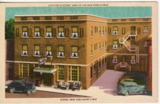  WV gauley Bridge Conley Hotel Linen Postcard