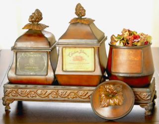 French Wine Label Tuscan Decor Boxes Canister Set Tray