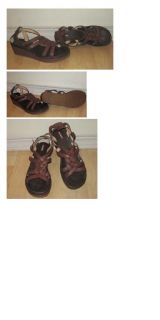 Anthropologie Gee Wawa Brown Leather Sandals Shoes 10 M