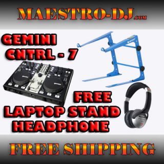 Gemini CNTRL 7 Dj controller w DJ software FREE LAPTOP STAND LSTAND