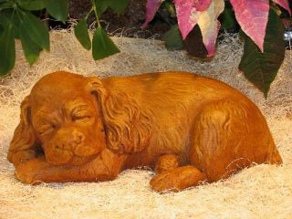 Sleeping Cocker Spaniel Outdoor Garden Dog Statue Puppy