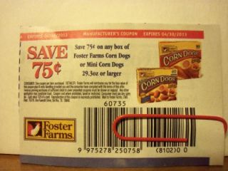 15 Foster Farms Corn Dogs or Mini Corn Dogs 75 Coupons x4 30 13
