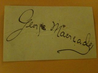 George Macready D 1973 Actor Signed Cut Autograph