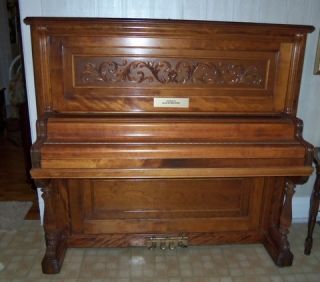 Antique George P Bent Crown Upright Grand Piano