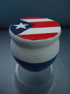 Puerto Rico Flag Handpainted Wood Spinning Top Old Fashion Retro Toy