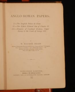 1890 Anglo Roman Papers by William Maziere Brady