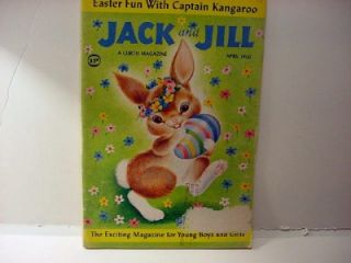 Easter 1960 Jack and Jill Magazine Bunny w Easter Egg