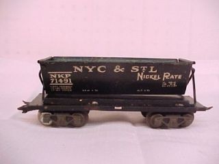 RARE Marx NKP 8 Wheel Side Dump Car NYC & St Louis   Nickel Plate   No