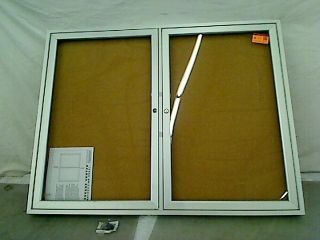Ghent 36X48 in 2 Door Satin Aluminum Frame Enclosed Bulletin Board