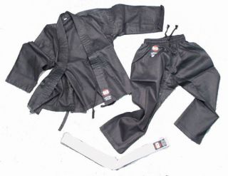 BLACK Karate Martial Arts Gi Uniform #7 Adult XXL 2X Mens cotton poly