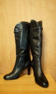 NEW $400 TAHARI Womens GABE Tall Leather Dress Boots 9 M Black