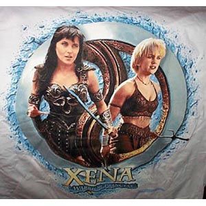 Xena and Gabrielle Inside New Chakram T Shirt Size Large Light Stain