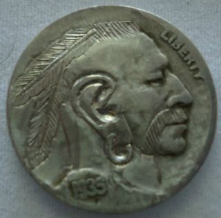 1935 RARE Hobo Nickel Indian Engraved by Gediminas Palsis