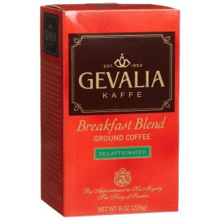 Breakfast Blend Ground Coffee Decaffeinated Gevalia Kaffe 8 Oz