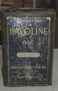 Vintage Havoline Oil Can 5 Gallion Indian Refining Co New York City
