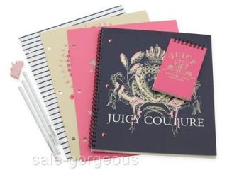 Juicy Couture School 3 Pencils Eraser Notebook Folders