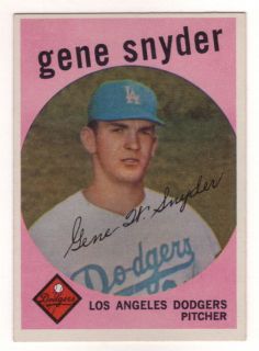 Gene Snyder 1959 Topps Baseball 522 Dodgers Black No