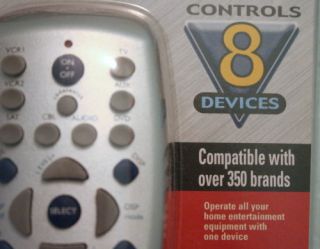GE Universal Remote Control 8 Devices: TV DVD 2 VCR Cable Satellite