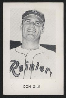 1963 Seattle Rainiers PCL Popcorn Don Gile