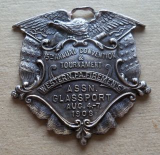  Western PA firemens Association Glassport Convention Badge