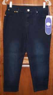 Diane Gilman DG2 Size 4P Indigo Denim Crop Jeans Hips 36 